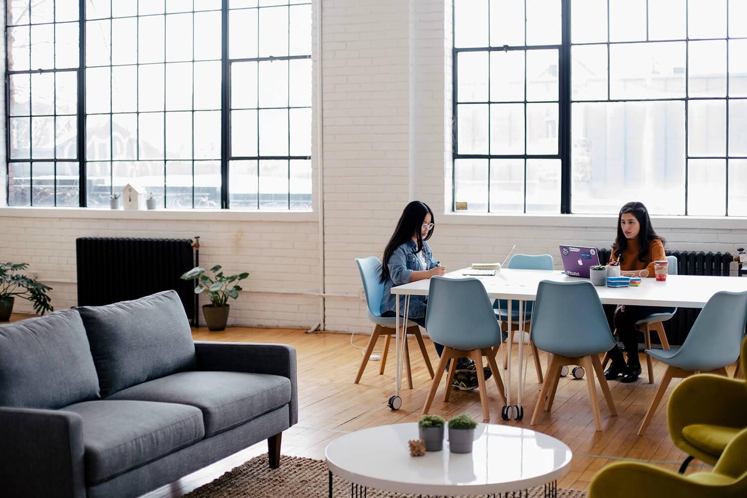 Two students in a room